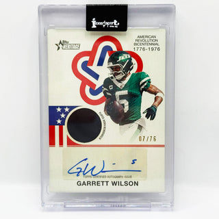 2026 Topps Heritage Garrett Wilson Bicentennial Relic Auto 07/76