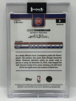 2025-26 Topps Chrome Update Cade Cunningham Refractor #6