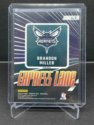 2023-24 Panini Donruss Optic Brandon Miller Express Lane RC - No. 3