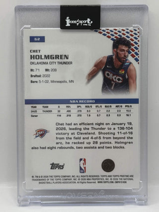 2025-26 Topps Pristine Chet Holmgren Paint The Arc Refractor #62