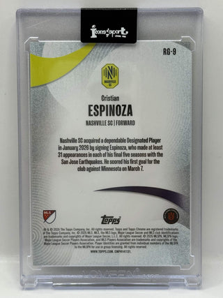 2026 Topps Chrome MLS Cristian Espinoza Rhythm Of The Game Black Refractor 10/10