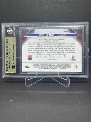 2023-24 Topps Chrome UEFA Club Competitions Lamine Yamal RC BGS 9.5 Gem Mint