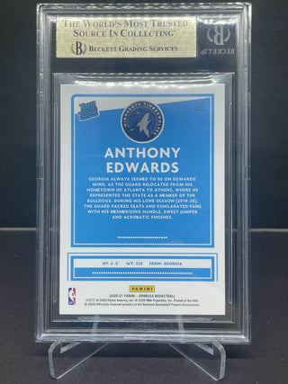 2020-21 Donruss Holo Orange Laser Anthony Edwards Rated Rookie BGS 9.5 Gem Mint