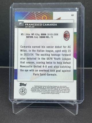 2024 Topps Finest UEFA Champions League Refractor Francesco Camarda RC - No. 61