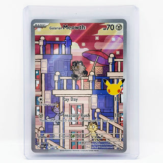 Pokémon TCG 30th Celebration Galarian Meowth 141/128 Illustration Rare