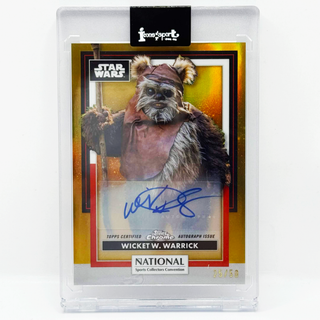 2026 Topps Chrome Star Wars Wicket W. Warrick Gold Refractor Auto 25/50