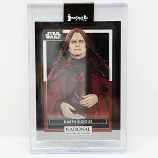 2026 Topps Chrome Star Wars Darth Sidious Black Mustafar Lava Refractor 03/10
