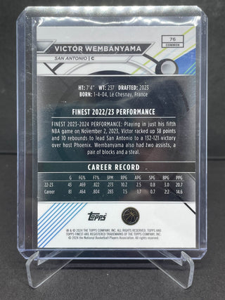 2024 Topps Finest Victor Wembanyama Rookie - No. 76