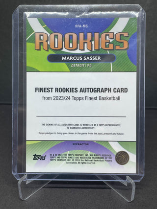 2024 Topps Finest Rookies Marcus Sasser Auto RC #RFA-MS