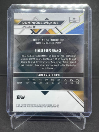 2024 Topps Finest Dominique Wilkins Checkerboard Refractor Rare - No. 251