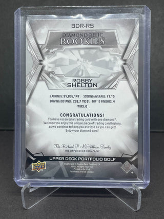 2024 Upper Deck Portfolio Black Diamond Robby Shelton Diamond Relic Rookies 06/99