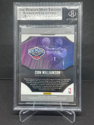 2019-20 Panini Prizm Fireworks Zion Williamson Fast Break BGS 9 Mint