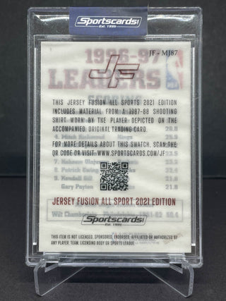 2021 SkyBox Michael Jordan League Leader Jersey Fusion Game Used Swatch #JF-MJ87