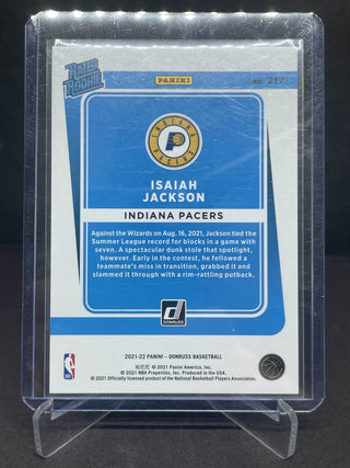 2021-22 Panini Donruss Isaiah Jackson Gold Laser Rated Rookie 13/25