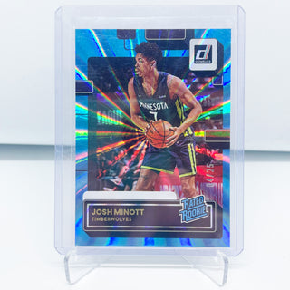 2022-23 Panini Donruss Rated Rookie Josh Minott Light Blue Laser Holo 04/25