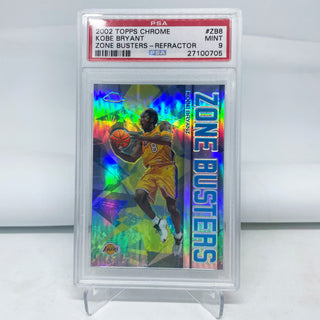 2002 Topps Chrome Kobe Bryant Zone Busters Refractor PSA Mint 9