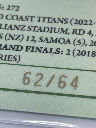 2025 NRL Traders 2024 Retirements Isaac Liu Gold Coast Titans RP 10/18 62/64