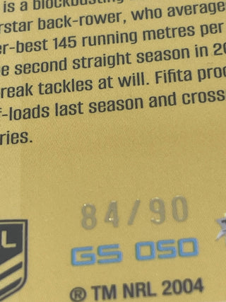 2025 NRL Traders Gold Special David Fifita GS 050 Gold Coast Titans 84/90