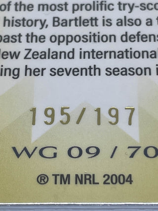 2025 NRL Traders Womens Gold Madison Bartlett WG 09/70 195/197