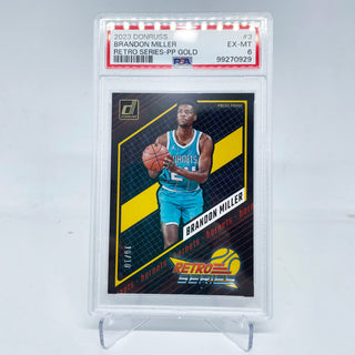2023 Panini Donruss Brandon Miller Retro Series Press Proof Gold 10/10 PSA EX-MT 6