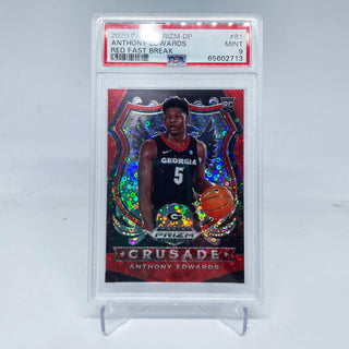 2020 Panini Prizm Draft Picks Anthony Edwards Fast Break Red Rookie 006/125 PSA Mint 9