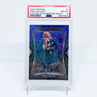 2023-24 Panini Obsidian Fred VanVleet Electric Etch Deep Sea Mojo 3/5 PSA NM-MT 8