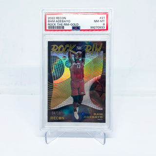 2022-23 Panini Recon Bam Adebayo Rock The Rim Gold 04/10 PSA NM-MT 8