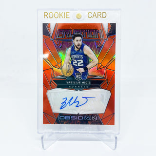 2023-24 Panini Obsidian Rookie Eruption Vasilije Micic Orange Etch Auto 19/75