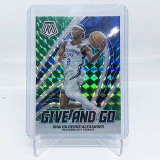 2023-24 Panini Mosaic Give And Go Shai Gilgeous-Alexander Green Prizm - No. 5