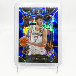2023-24 Panini Select Chet Holmgren Mezzanine Blue Cracked Ice - No. 360