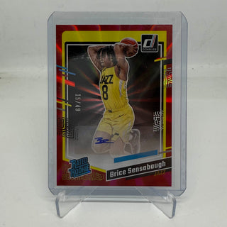 2023-24 Panini Donruss Brice Sensabaugh Choice Red Rated Rookie Auto 15/49