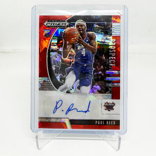 2020 Panini Prizm Draft Picks Paul Reed Prospect Red Cracked Ice Auto RC #PA-PR
