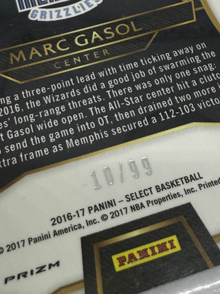 2016-17 Panini Select Premier Level Marc Gasol Purple Prizm 10/99