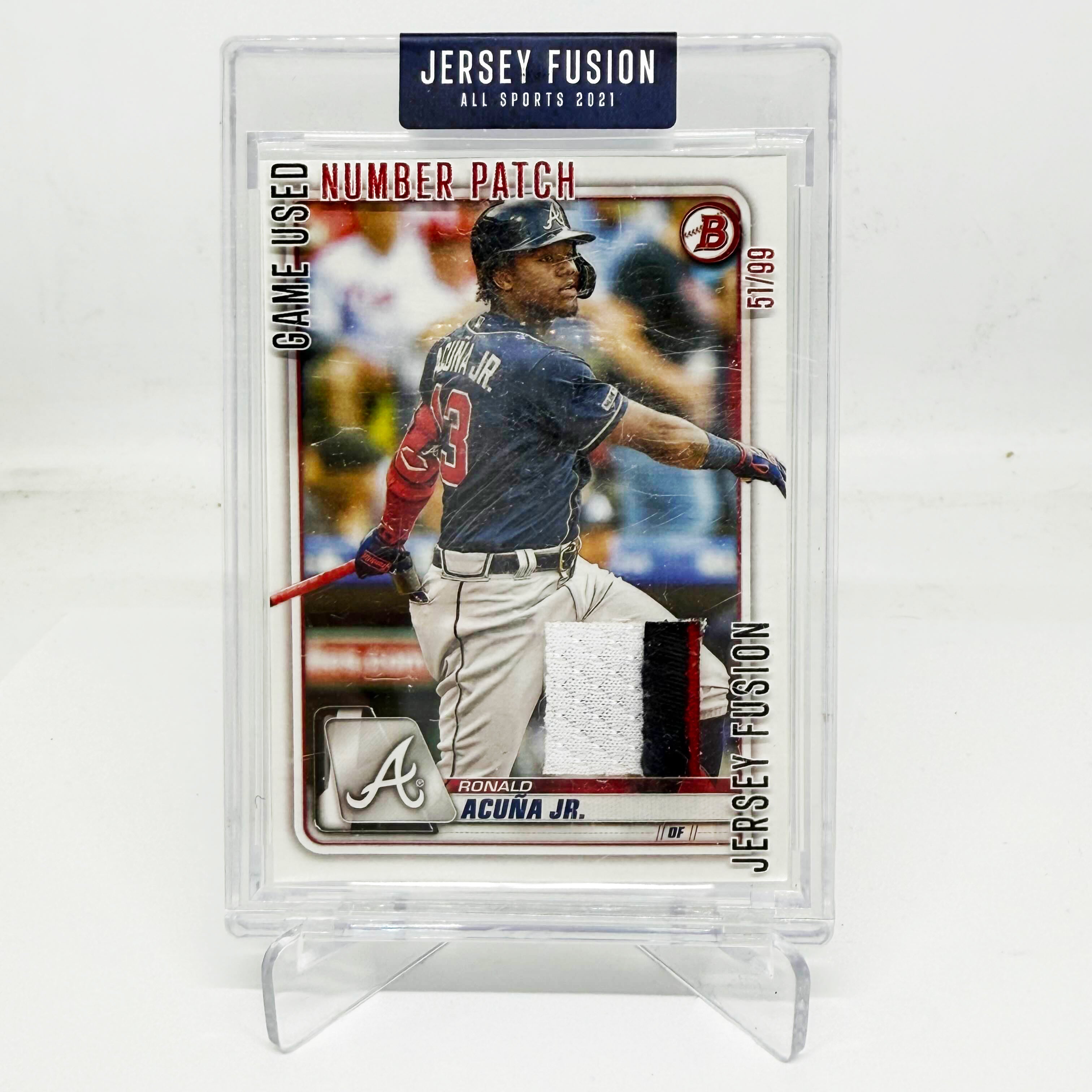 2021 Jersey Fusion Ronald Acuna Jr. Game Used Number Patch