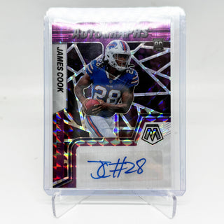 2022 Panini Mosaic James Cook Purple Mosaic Autographs Rookie 47/49