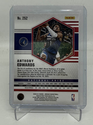 2020-21 Panini Mosaic Anthony Edwards National Pride - No. 252
