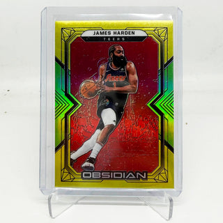 2021-22 Panini Obsidian James Harden Yellow/Green Flood 29/99