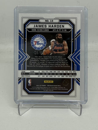 2021-22 Panini Obsidian James Harden Yellow/Green Flood 29/99