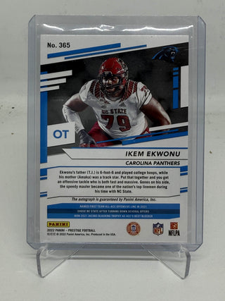 2022 Panini Prestige Ikem Ekwonu Diamond Auto Rookie 33/50