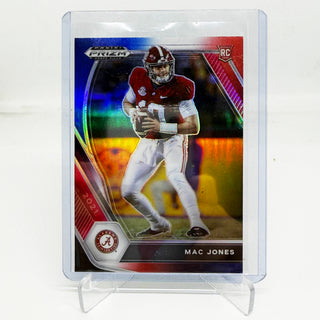 2021 Panini Prizm Draft Picks Mac Jones Red/White/Blue Rookie - No. 104