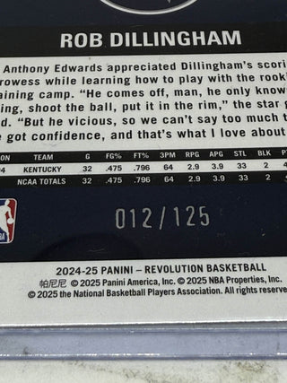 2024-25 Panini Revolution Astro Rob Dillingham Rookie Green 012/125