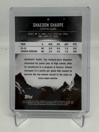 2024 Topps Midnight Shaedon Sharpe Insert Green 107/149