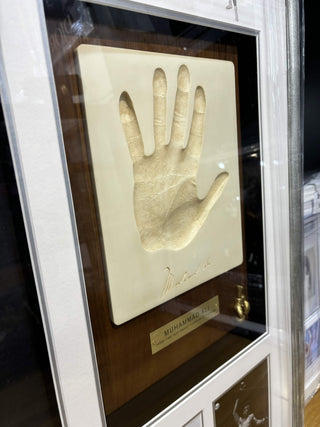 Muhammad Ali Signed Boxing Trunks Framed Display w/ Handprint Mold