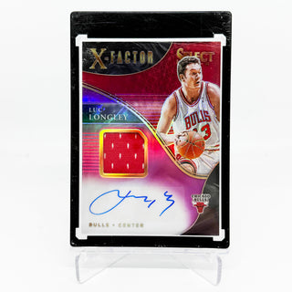 2020-21 Panini Select X-Factor Memorabilia Purple Luc Longley Auto Game-Worn Patch 82/99