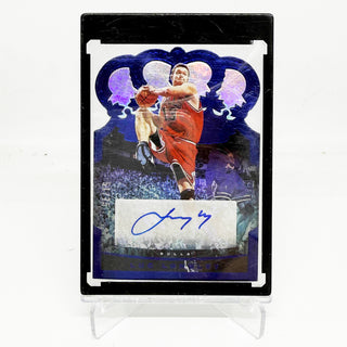 2020-21 Panini Crown Royale Luc Longley Blue Die-Cut Auto 51/75