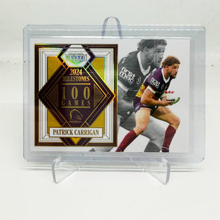 2025 NRL Elite 2024 Milestones 100 Games Patrick Carrigan Case Card - M 01/17 39/42 (B)