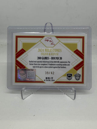 2025 NRL Elite 2024 Milestones 200 Games Felise Kaufusi Case Card - M 05/17 39/42