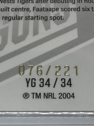2025 NRL Elite Young Guns Solomona Faataape - YG 34/34 076/221