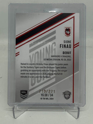 2025 NRL Elite Young Guns Sione Finau - YG 28/34 219/221