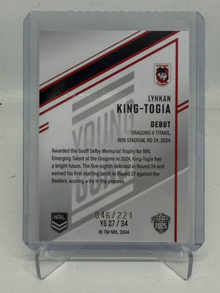 2025 NRL Elite Young Guns Lyhkan King-Togia - YG 27/34 046/221